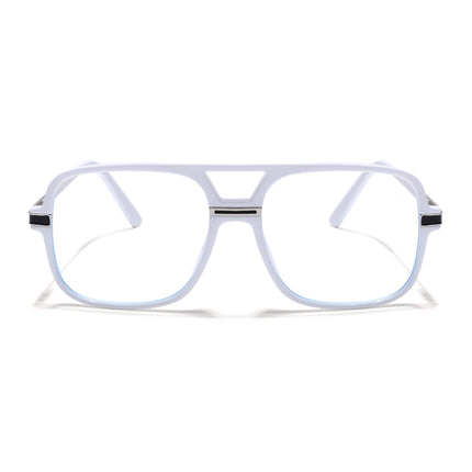 EyeJack Titex White Wayfarer Eyeglasses for Men & Women (18909CL332-C8)
