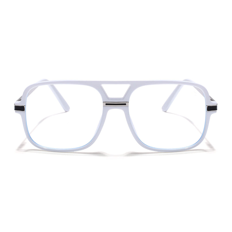 EyeJack Titex White Wayfarer Eyeglasses for Men & Women (18909CL332-C8)