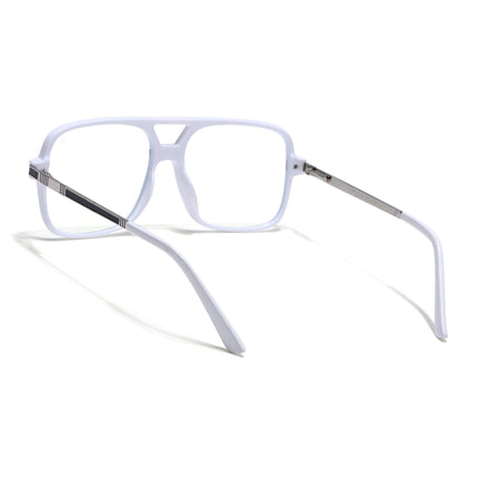 EyeJack Titex White Wayfarer Eyeglasses for Men & Women (18909CL332-C8)