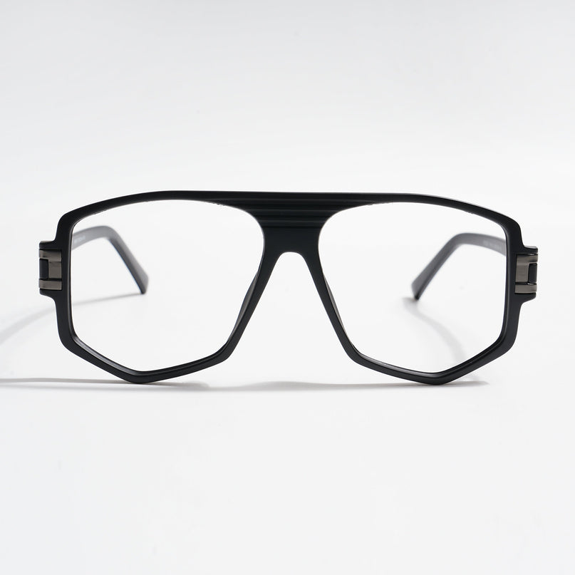 EyeJack Titex Matt Black & Grey Wayfarer Eyeglasses for Men & Women (18910CL339-C4)