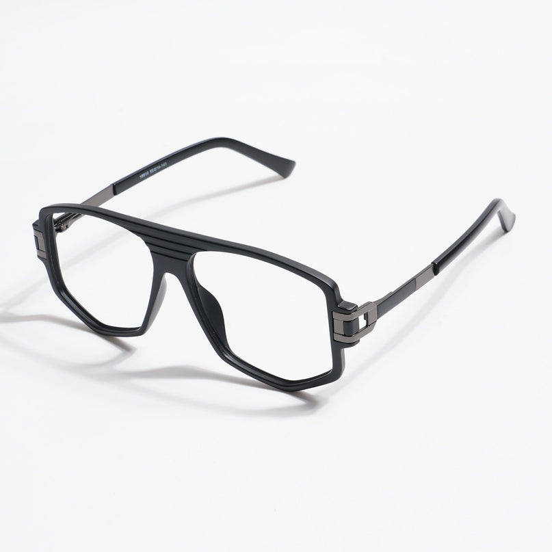 EyeJack Titex Matt Black & Grey Wayfarer Eyeglasses for Men & Women (18910CL339-C4)