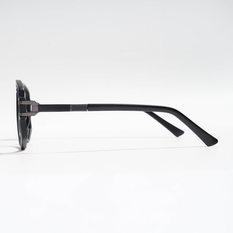 EyeJack Titex Matt Black & Grey Wayfarer Eyeglasses for Men & Women (18910CL339-C4)