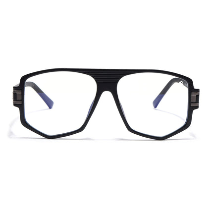 EyeJack Titex Matt Black & Grey Wayfarer Eyeglasses for Men & Women (18910CL339-C4)