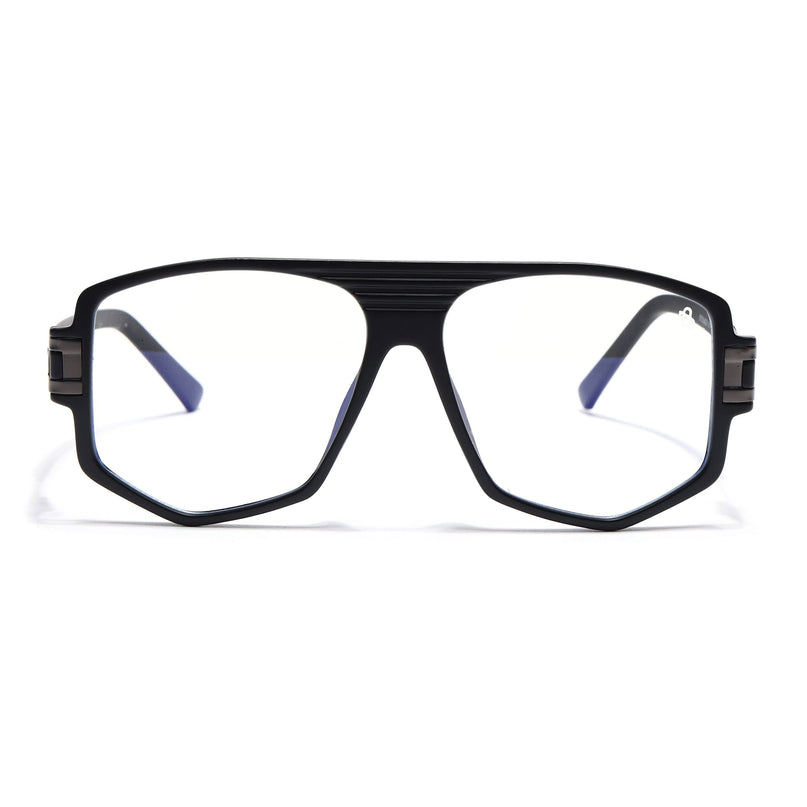 EyeJack Titex Matt Black & Grey Wayfarer Eyeglasses for Men & Women (18910CL339-C4)