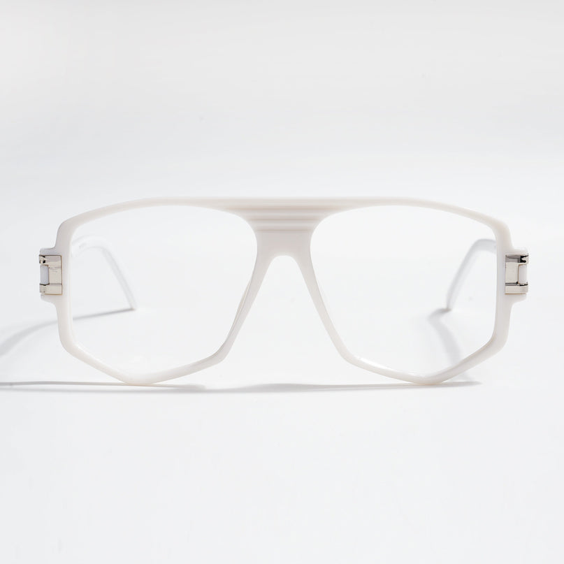 EyeJack Titex White Wayfarer Eyeglasses for Men & Women (18910CL343-C8)