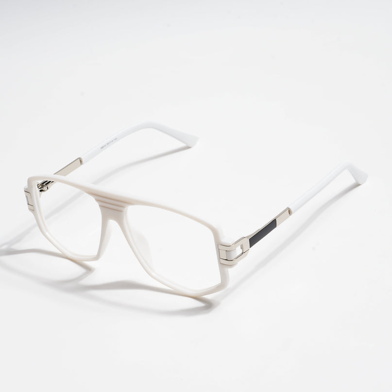 EyeJack Titex White Wayfarer Eyeglasses for Men & Women (18910CL343-C8)