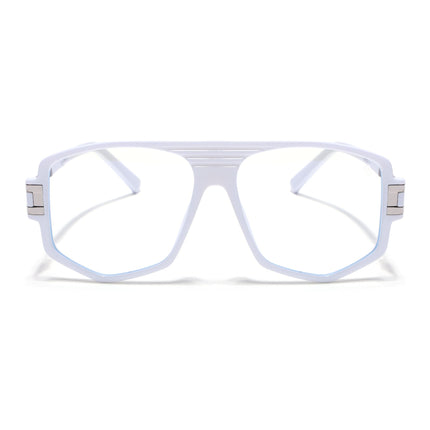 EyeJack Titex White Wayfarer Eyeglasses for Men & Women (18910CL343-C8)