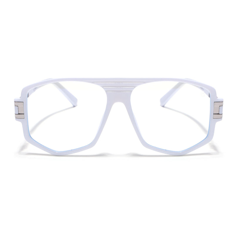 EyeJack Titex White Wayfarer Eyeglasses for Men & Women (18910CL343-C8)