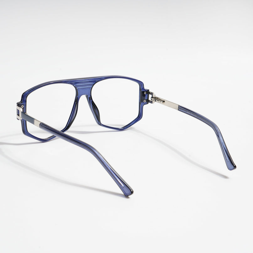 EyeJack Titex Blue Wayfarer Eyeglasses for Men & Women (18910CL345-C10)