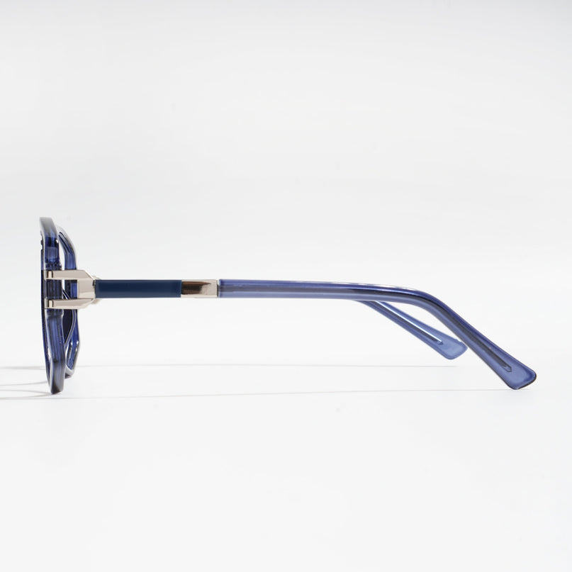 EyeJack Titex Blue Wayfarer Eyeglasses for Men & Women (18910CL345-C10)