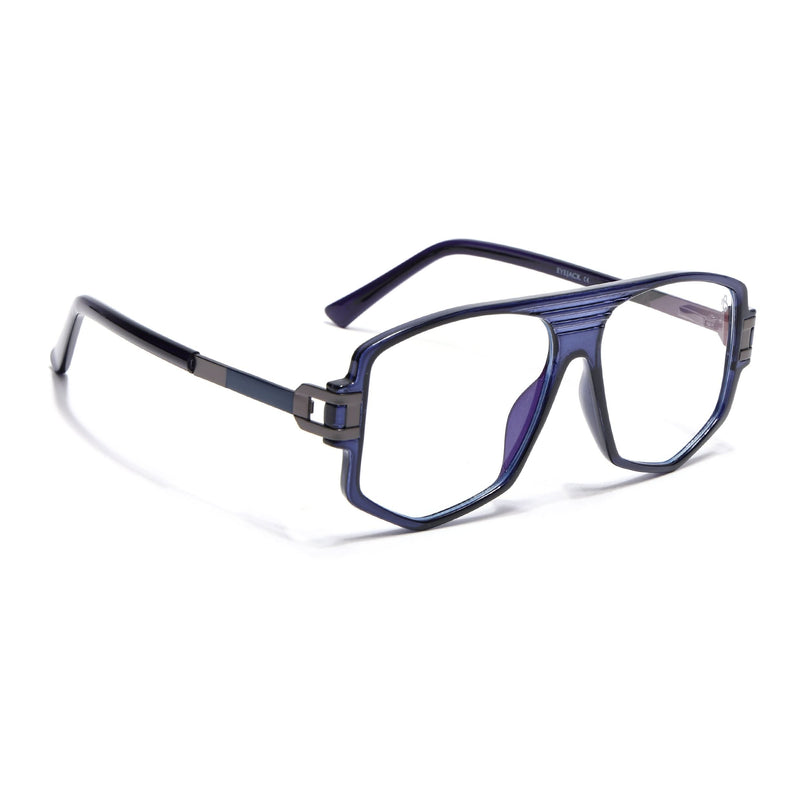 EyeJack Titex Blue Wayfarer Eyeglasses for Men & Women (18910CL345-C10)