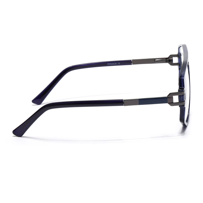 EyeJack Titex Blue Wayfarer Eyeglasses for Men & Women (18910CL345-C10)