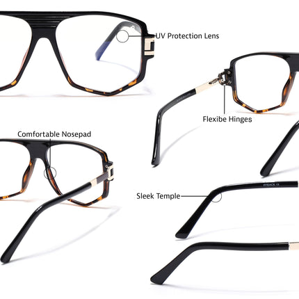 EyeJack Titex Demi Brown Wayfarer Eyeglasses for Men & Women (18910CL346-C11)