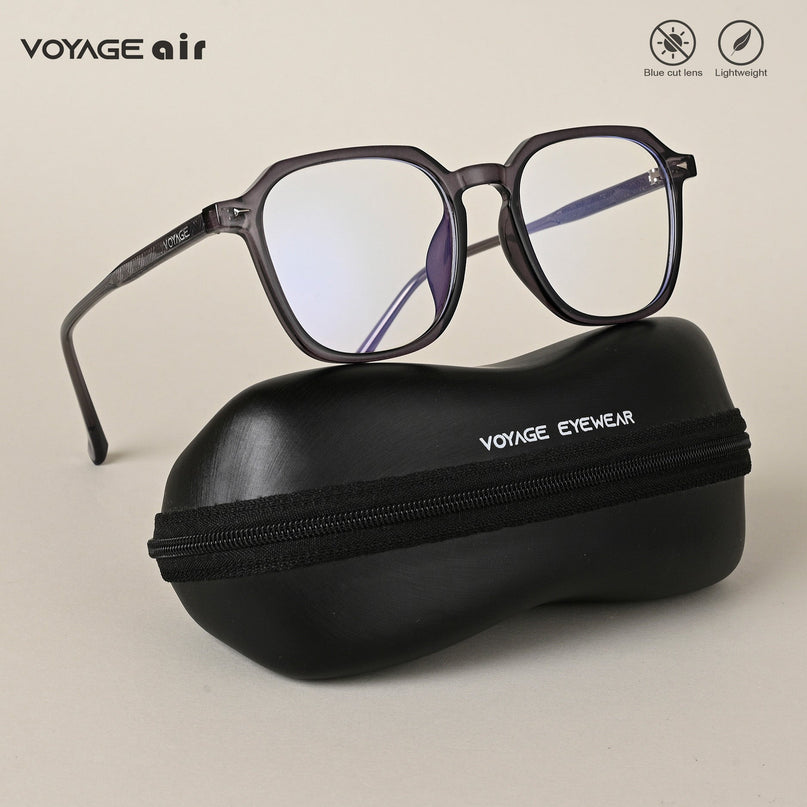 Voyage Air Grey Square Eyeglasses for Men & Women - MG4587-C3