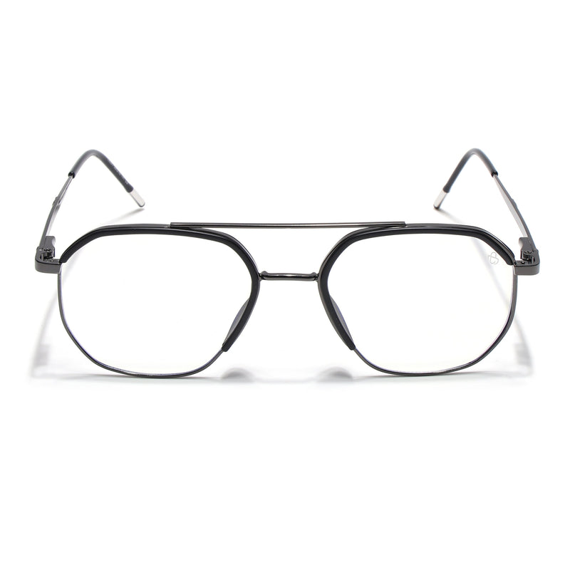 Eyejack Aura Grey & Black Wayfarer Eyeglasses for Men & Women (19001FCL1946-C1)