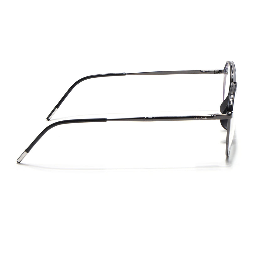 Eyejack Aura Grey & Black Wayfarer Eyeglasses for Men & Women (19001FCL1946-C1)