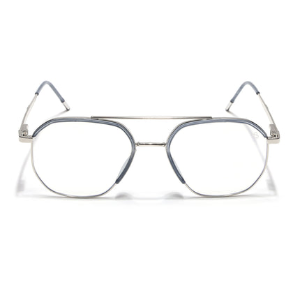 Eyejack Aura Light Grey & Silver Wayfarer Eyeglasses for Men & Women (19001FCL1948-C3)