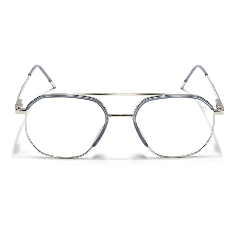 Eyejack Aura Light Grey & Silver Wayfarer Eyeglasses for Men & Women (19001FCL1948-C3)