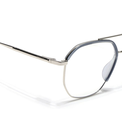 Eyejack Aura Light Grey & Silver Wayfarer Eyeglasses for Men & Women (19001FCL1948-C3)