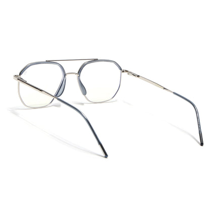 Eyejack Aura Light Grey & Silver Wayfarer Eyeglasses for Men & Women (19001FCL1948-C3)