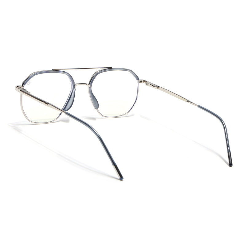 Eyejack Aura Light Grey & Silver Wayfarer Eyeglasses for Men & Women (19001FCL1948-C3)