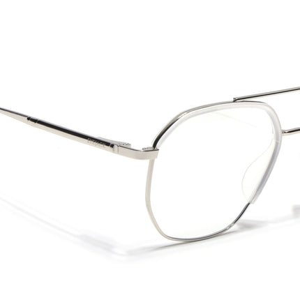 Eyejack Aura Silver & Transparent Wayfarer Eyeglasses for Men & Women (19001FCL1951-C6)