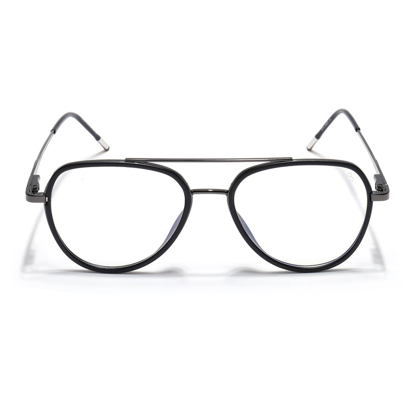 Eyejack Aura Grey & Black Wayfarer Eyeglasses for Men & Women (19002FCL1952-C1)