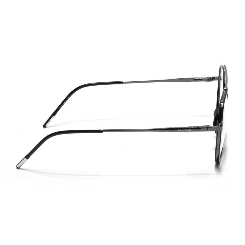 Eyejack Aura Grey & Black Wayfarer Eyeglasses for Men & Women (19002FCL1952-C1)