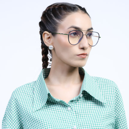 Eyejack Aura Grey & Silver Wayfarer Eyeglasses for Men & Women (19002FCL1953-C2)