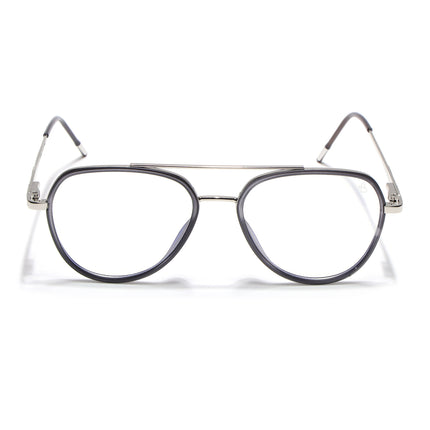 Eyejack Aura Grey & Silver Wayfarer Eyeglasses for Men & Women (19002FCL1953-C2)