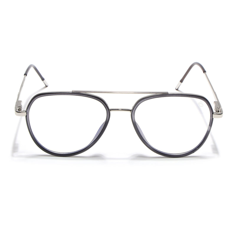 Eyejack Aura Grey & Silver Wayfarer Eyeglasses for Men & Women (19002FCL1953-C2)