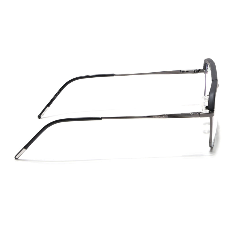 Eyejack Aura Grey & Black Wayfarer Eyeglasses for Men & Women (19005FCL1970-C1)