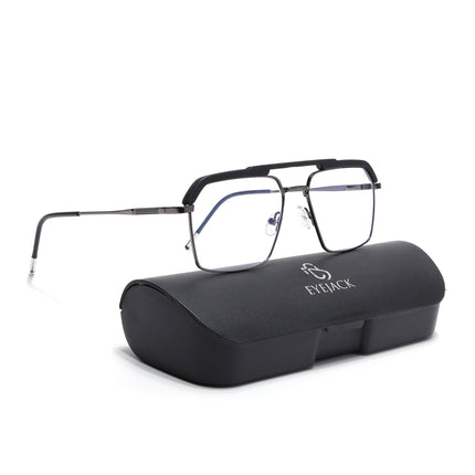 Eyejack Aura Grey & Black Wayfarer Eyeglasses for Men & Women (19005FCL1970-C1)