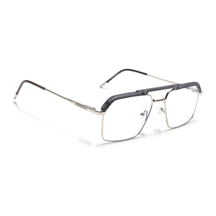 Eyejack Aura Grey & Silver Wayfarer Eyeglasses for Men & Women (19005FCL1971-C2)