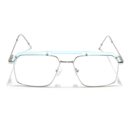 Eyejack Aura Sea Green & Silver Wayfarer Eyeglasses for Men & Women (19005FCL1974-C5)