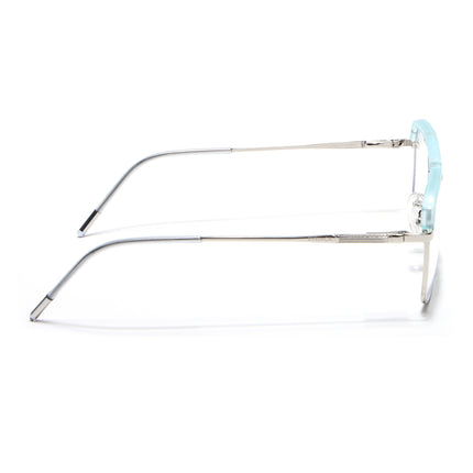Eyejack Aura Sea Green & Silver Wayfarer Eyeglasses for Men & Women (19005FCL1974-C5)