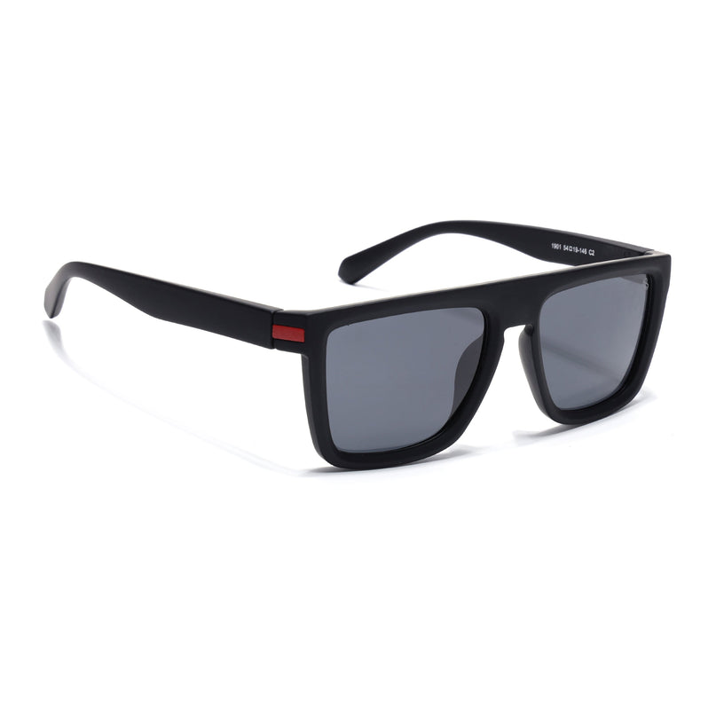 Eyejack Black & Red Square Polarized Sunglasses for Men & Women (1901PCL2051)