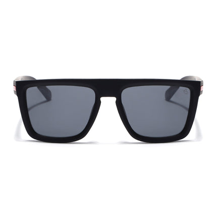 Eyejack Black & Red Square Polarized Sunglasses for Men & Women (1901PCL2051)