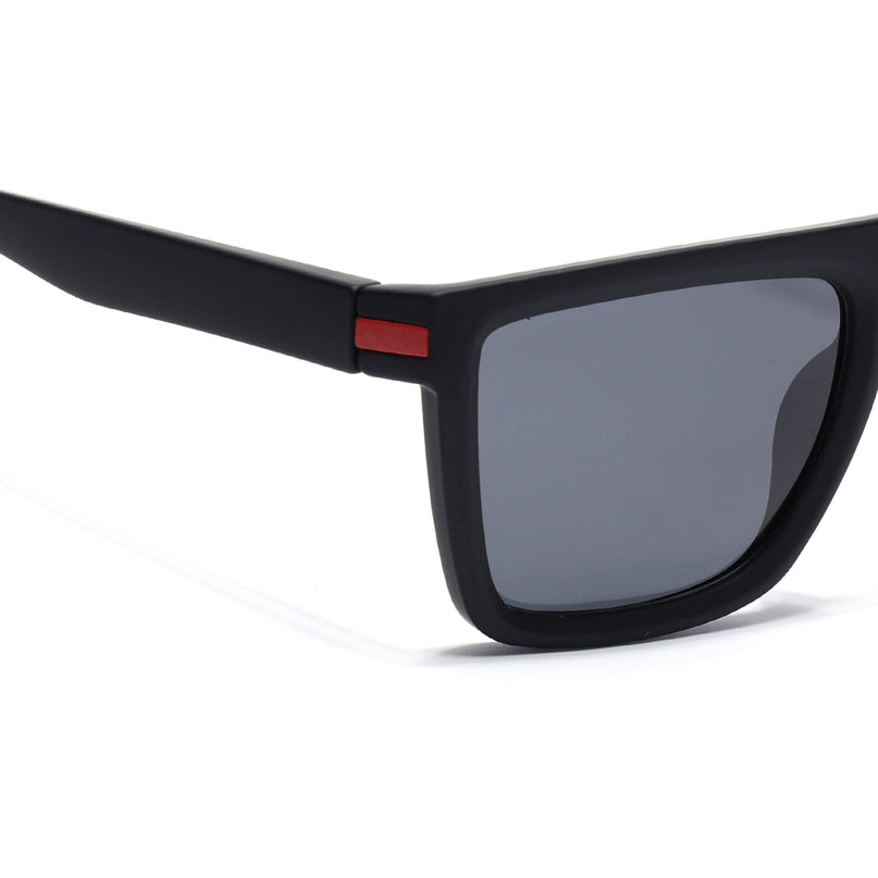Eyejack Black & Red Square Polarized Sunglasses for Men & Women (1901PCL2051)