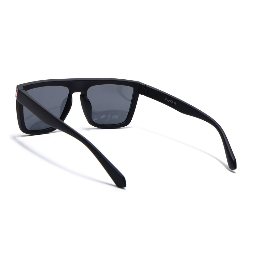 Eyejack Black & Red Square Polarized Sunglasses for Men & Women (1901PCL2051)