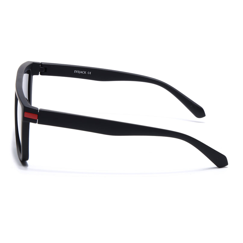 Eyejack Black & Red Square Polarized Sunglasses for Men & Women (1901PCL2051)