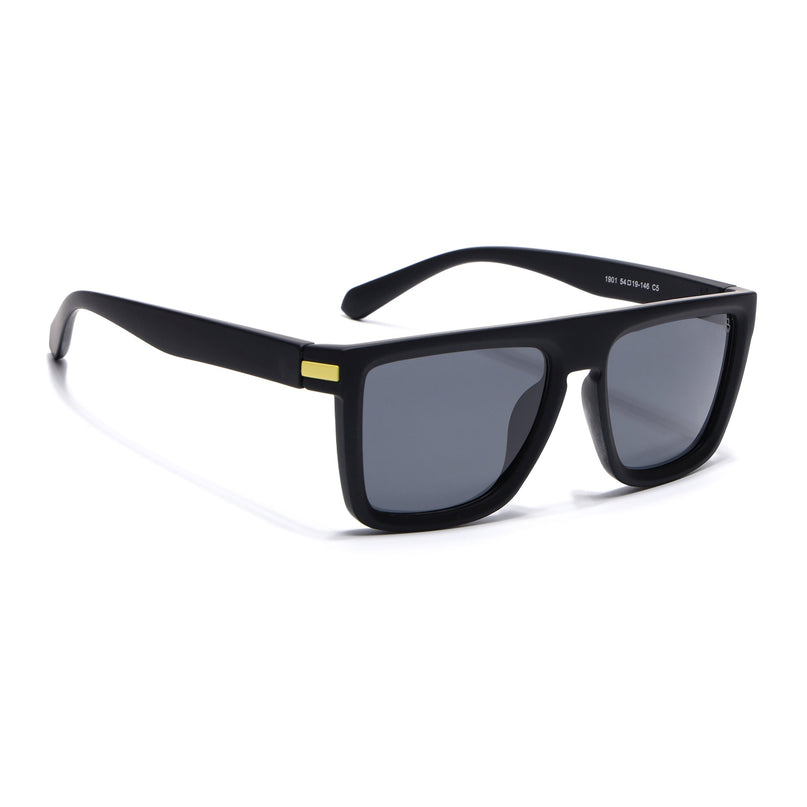 Eyejack Black & Yellow Square Polarized Sunglasses for Men & Women (1901PCL2052)