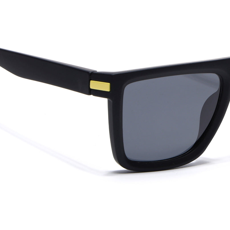Eyejack Black & Yellow Square Polarized Sunglasses for Men & Women (1901PCL2052)