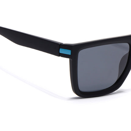 Eyejack Black & Blue Square Polarized Sunglasses for Men & Women (1901PCL2053)