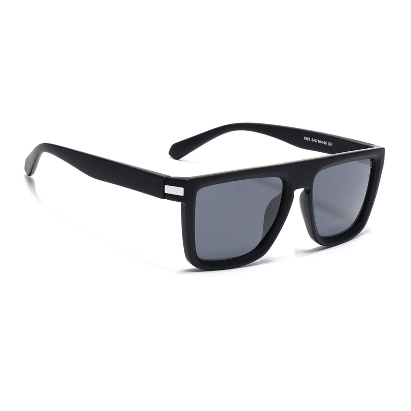 Eyejack Black & White Square Polarized Sunglasses for Men & Women (1901PCL2054)