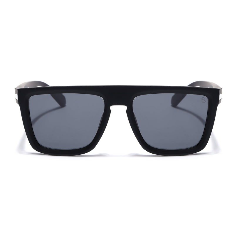 Eyejack Black & White Square Polarized Sunglasses for Men & Women (1901PCL2054)