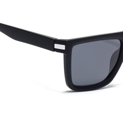 Eyejack Black & White Square Polarized Sunglasses for Men & Women (1901PCL2054)