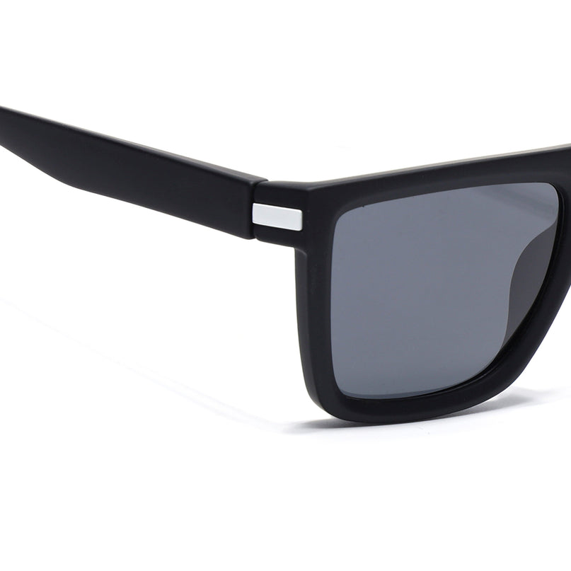 Eyejack Black & White Square Polarized Sunglasses for Men & Women (1901PCL2054)