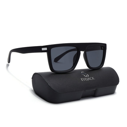 Eyejack Black & White Square Polarized Sunglasses for Men & Women (1901PCL2054)