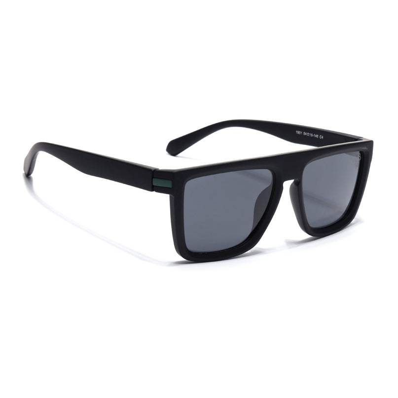 Eyejack Black & Green Square Polarized Sunglasses for Men & Women (1901PCL2055)